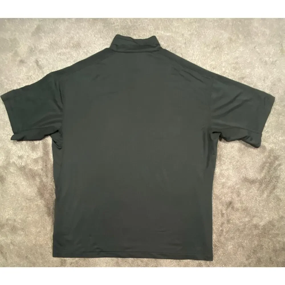 Nike Large GOLF FitDry Men's Polo Black Textured Raised Knit Collar Short Sleeve